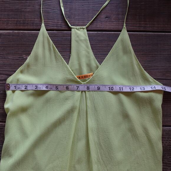 Alice + Olivia Cami Top Medium Lime Green Silk Halter Tunic Y2K Rave Club Dress - Picture 5 of 11